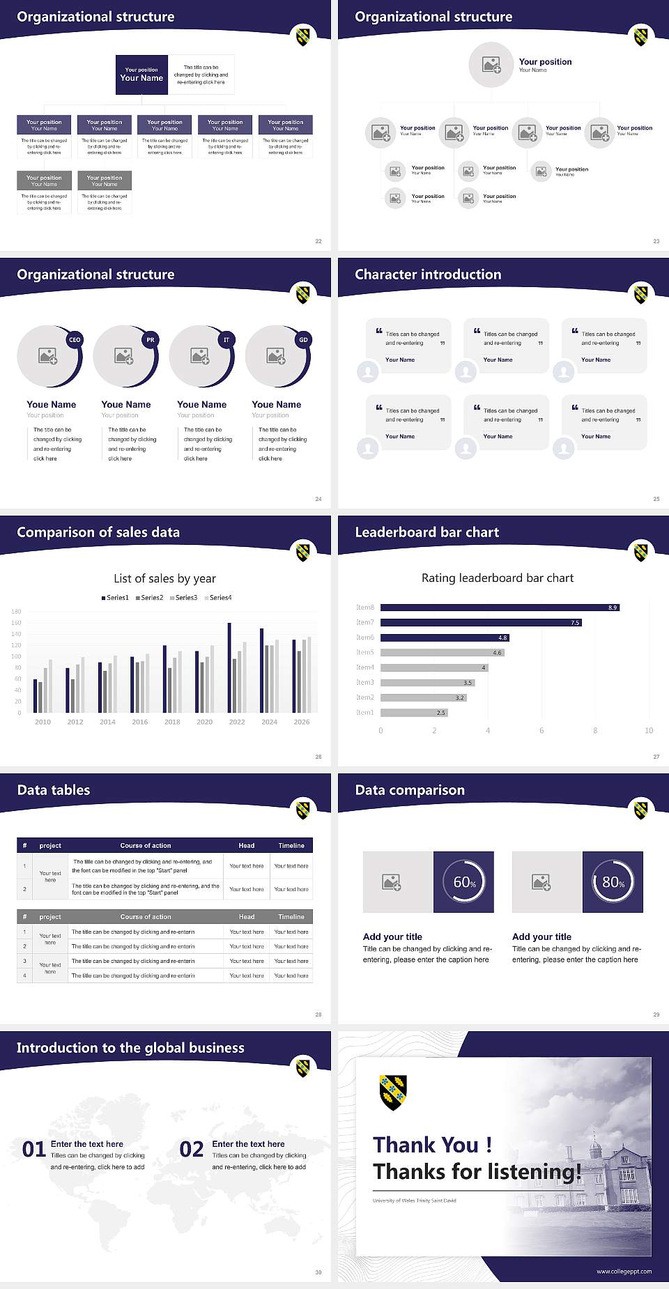 University of Wales Trinity Saint David Academic Presentation/Research Findings Report PPT Template4:3 ratio PPT effect preview image4