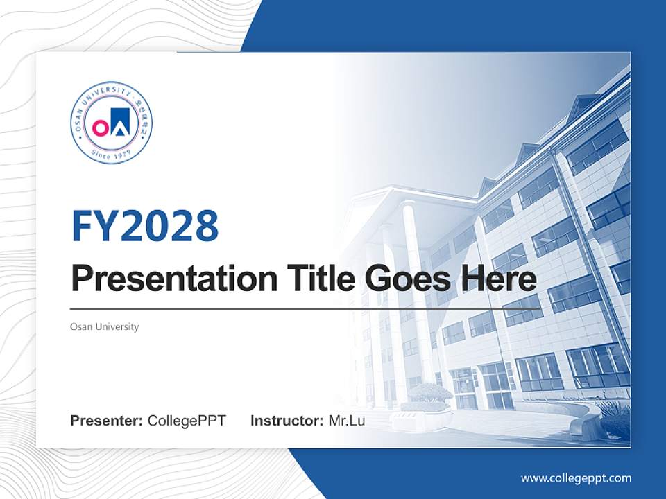 Osan University Academic Presentation/Research Findings Report PPT Template4:3 ratio PPT effect preview image5