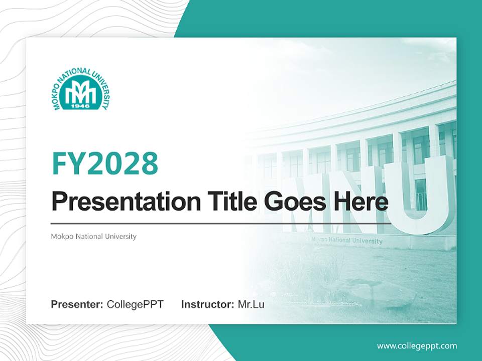 Mokpo National University Academic Presentation/Research Findings Report PPT Template4:3 ratio PPT effect preview image5