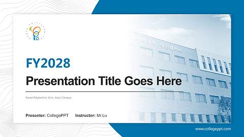 Korea Polytechnic Univ. Asan Campus Academic Presentation/Research Findings Report PPT Template