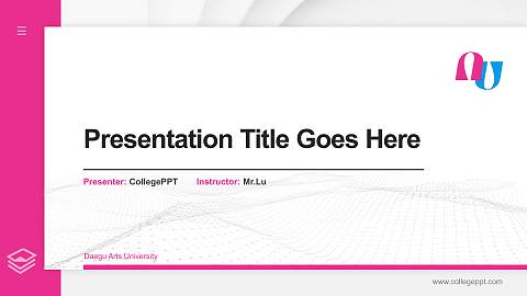 Daegu Arts University Thesis Proposal/Graduation Defense PPT Template