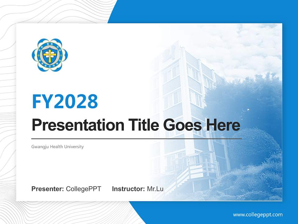 Gwangju Health University Academic Presentation/Research Findings Report PPT Template4:3 ratio PPT effect preview image5