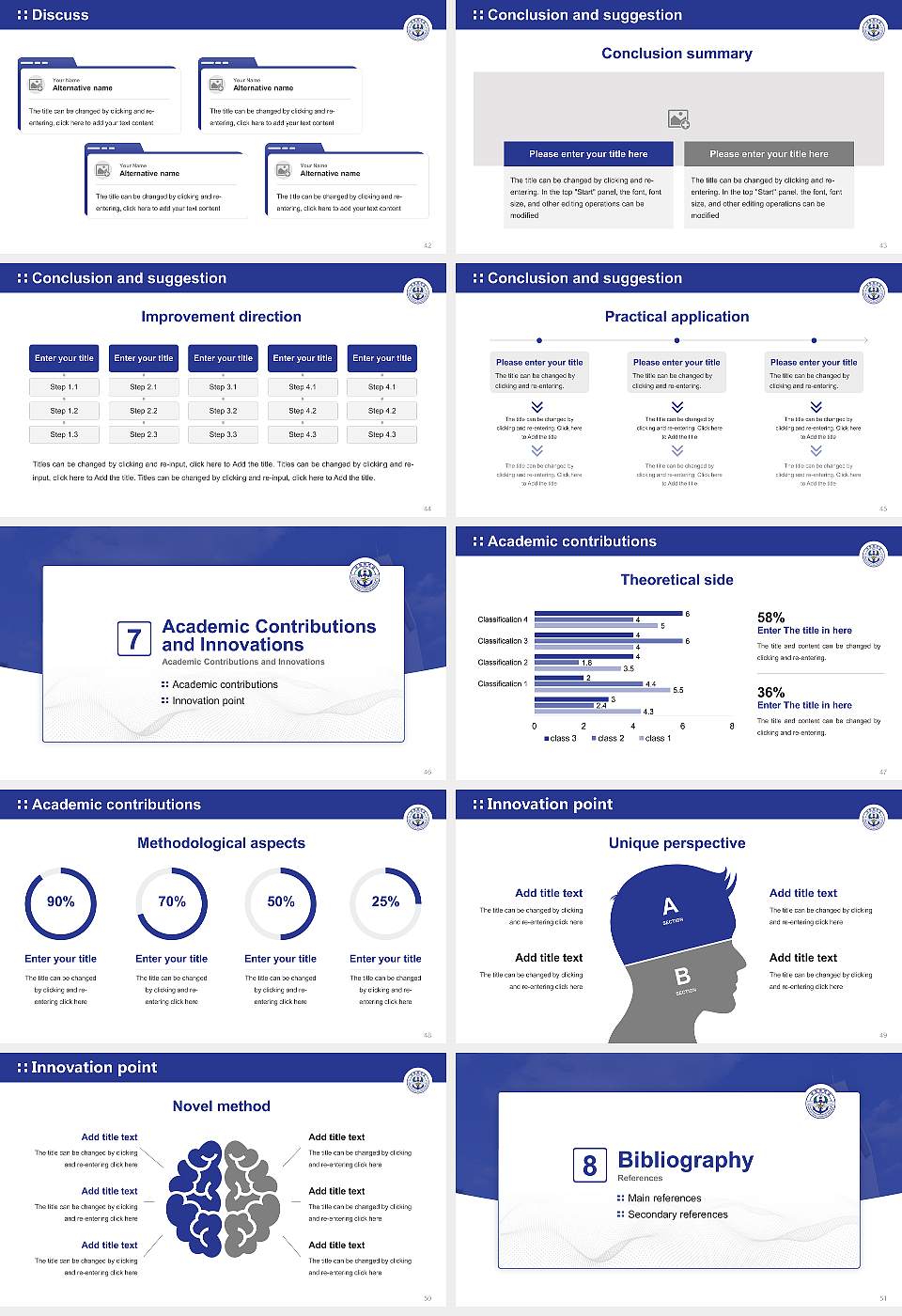 Korea National Defense University Graduation Thesis Defense PPT Template16:9 ratio PPT effect preview image6