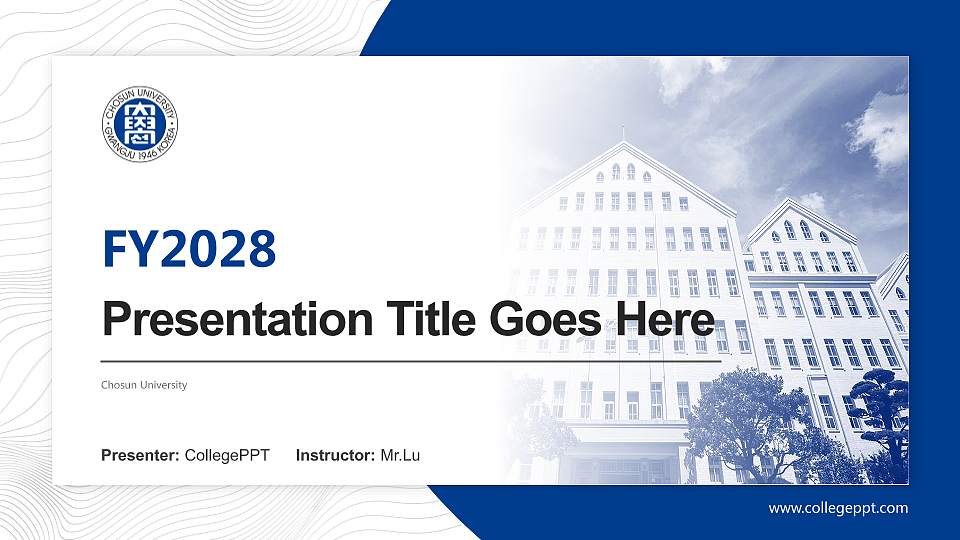 Chosun University Academic Presentation/Research Findings Report PPT Template16:9 ratio PPT effect preview image