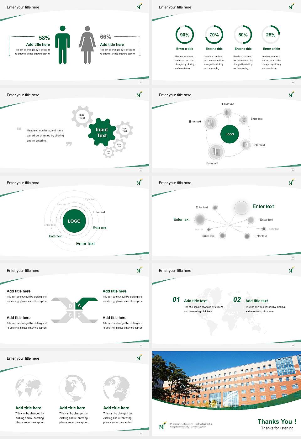 George Mason University Course/Courseware Creation PPT Template16:9 ratio PPT effect preview image4