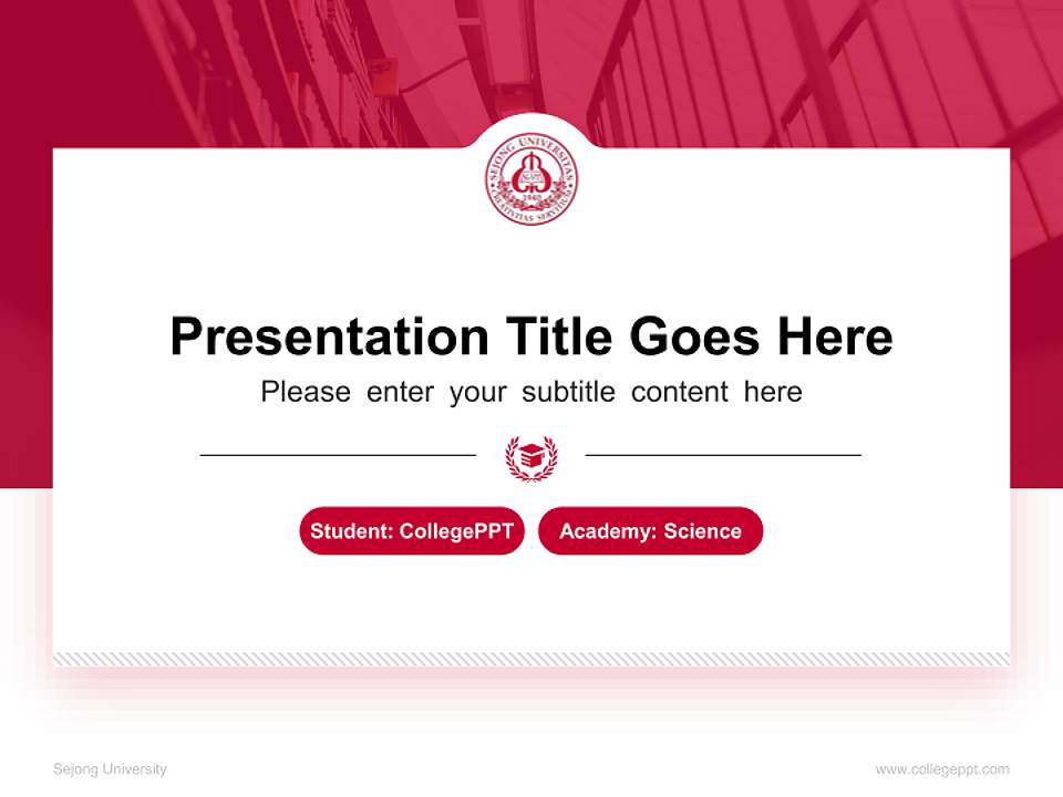Sejong University National Scholarship Defense PPT Template4:3 ratio PPT effect preview image4