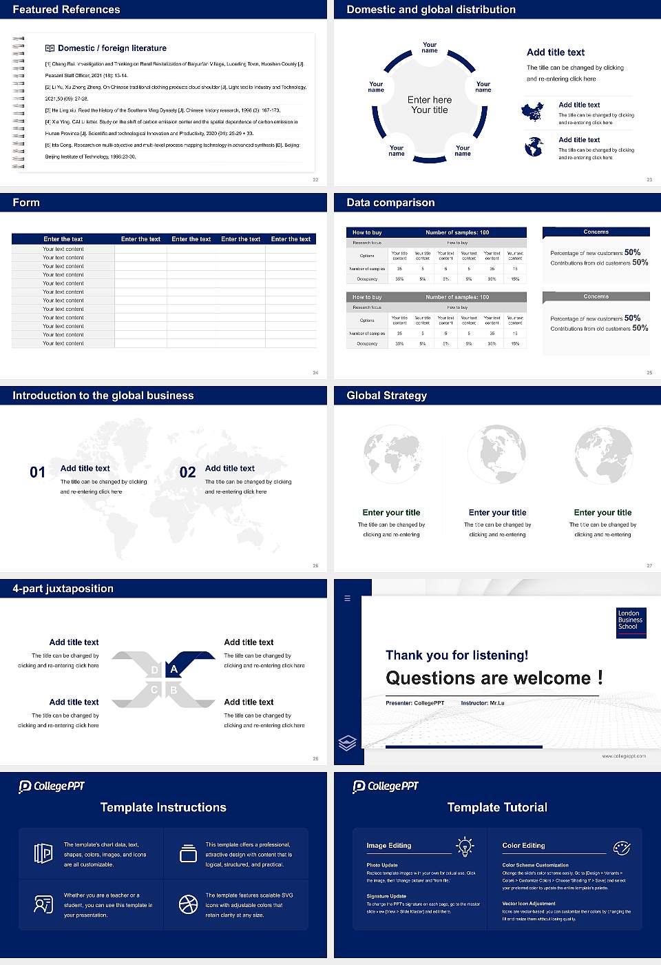 London Business School Thesis Proposal/Graduation Defense PPT Template16:9 ratio PPT effect preview image4