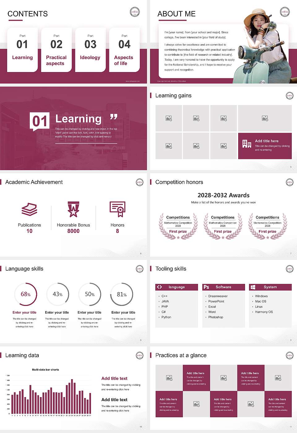 Gyeongin National University of Education National Scholarship Defense PPT Template16:9 ratio PPT effect preview image2
