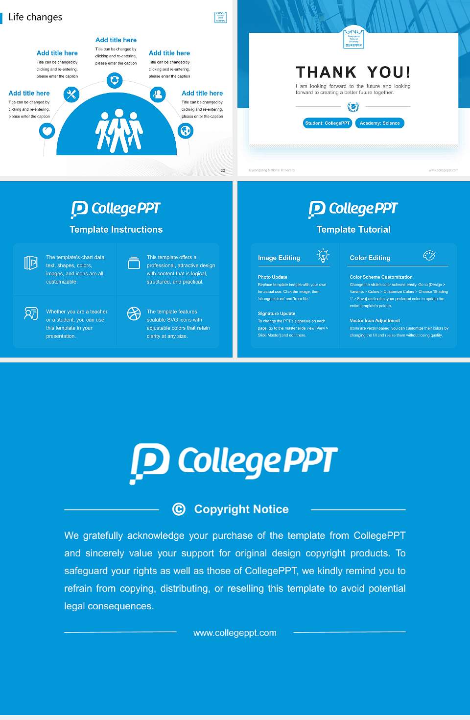 Gyeongsang National University National Scholarship Defense PPT Template4:3 ratio PPT effect preview image4