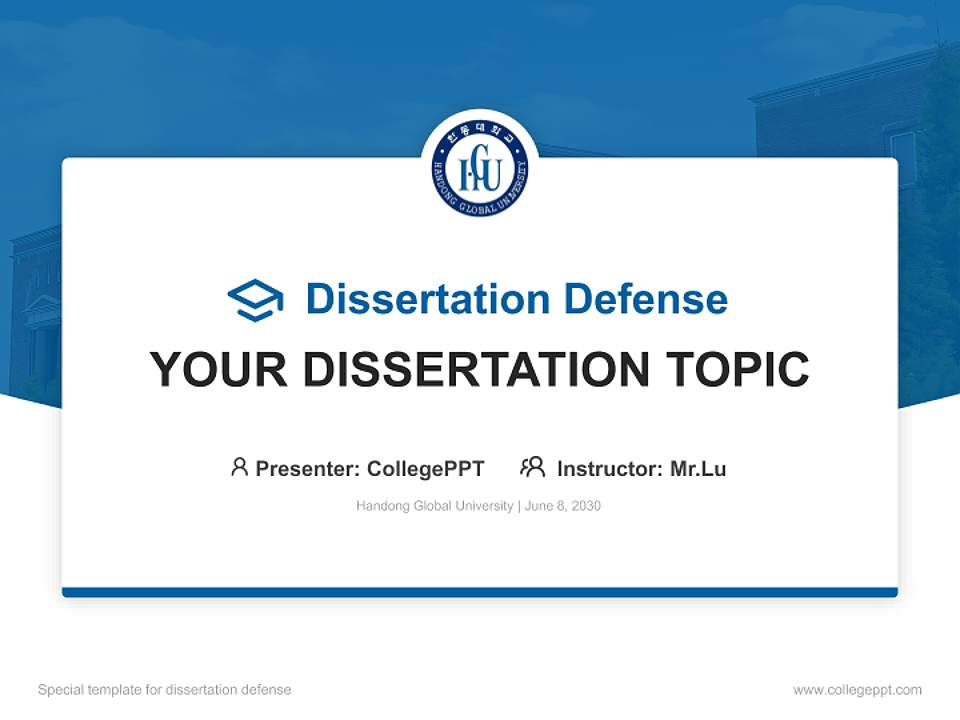 Handong Global University Graduation Thesis Defense PPT Template4:3 ratio PPT effect preview image7