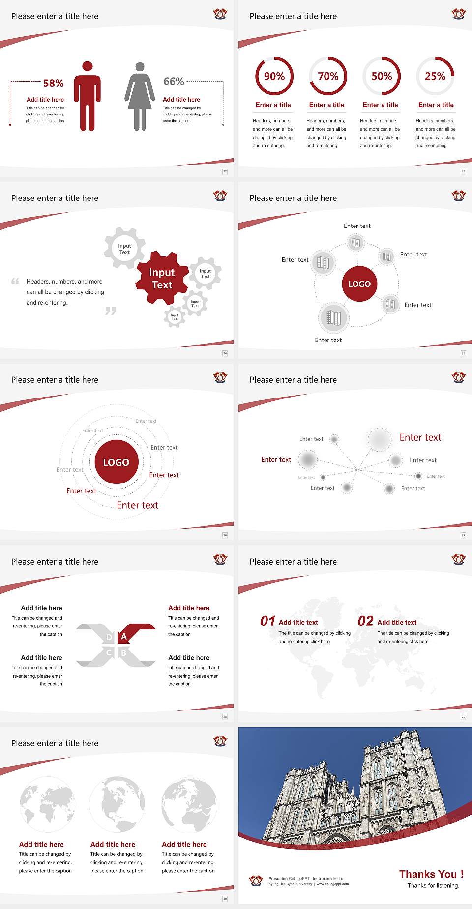 Kyung Hee Cyber University Course/Courseware Creation PPT Template4:3 ratio PPT effect preview image4