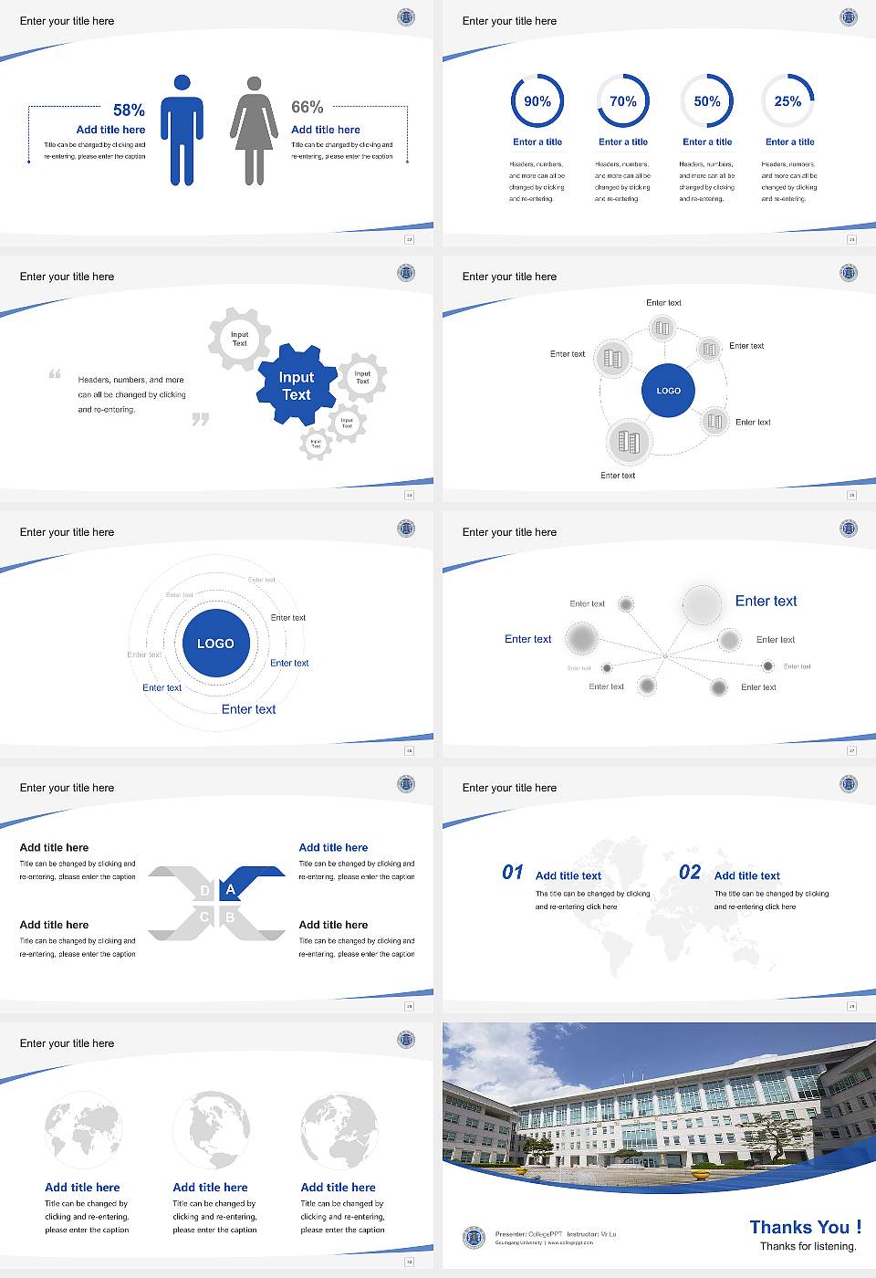 Geumgang University Course/Courseware Creation PPT Template16:9 ratio PPT effect preview image4