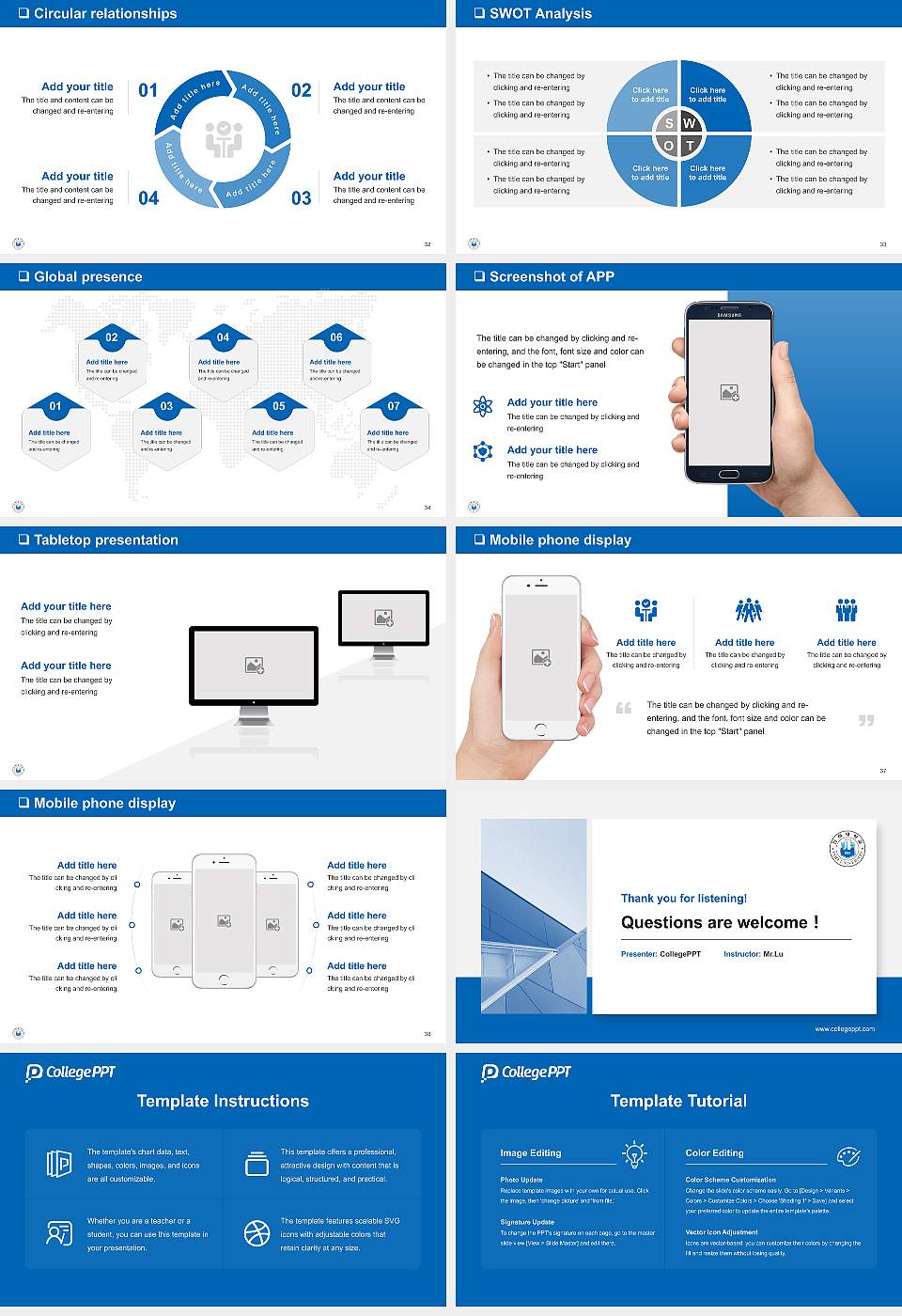 Inha University General Purpose PPT Template16:9 ratio PPT effect preview image5