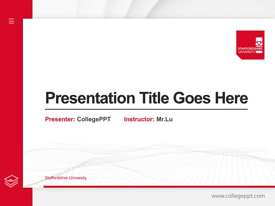 Staffordshire University Thesis Proposal/Graduation Defense PPT Template4:3 ratio PPT effect preview image5
