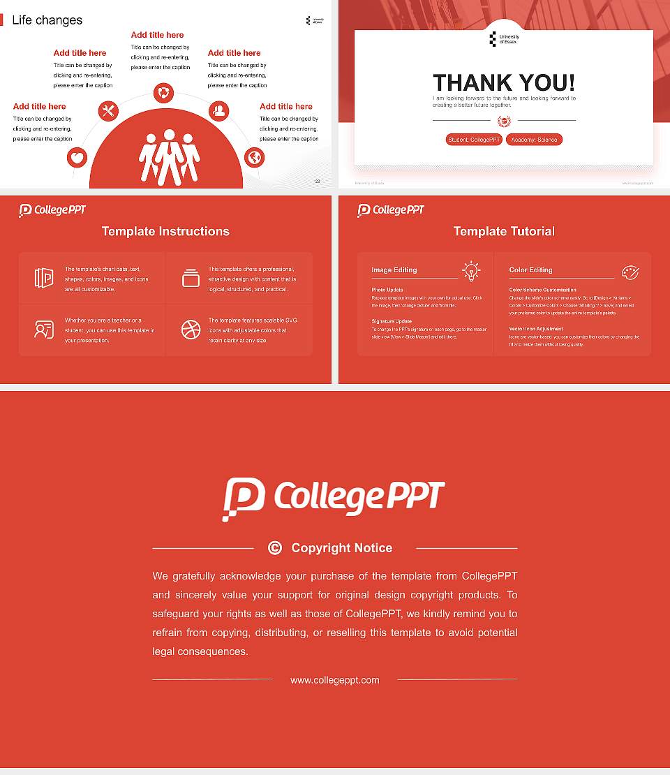 University of Essex National Scholarship Defense PPT Template16:9 ratio PPT effect preview image4