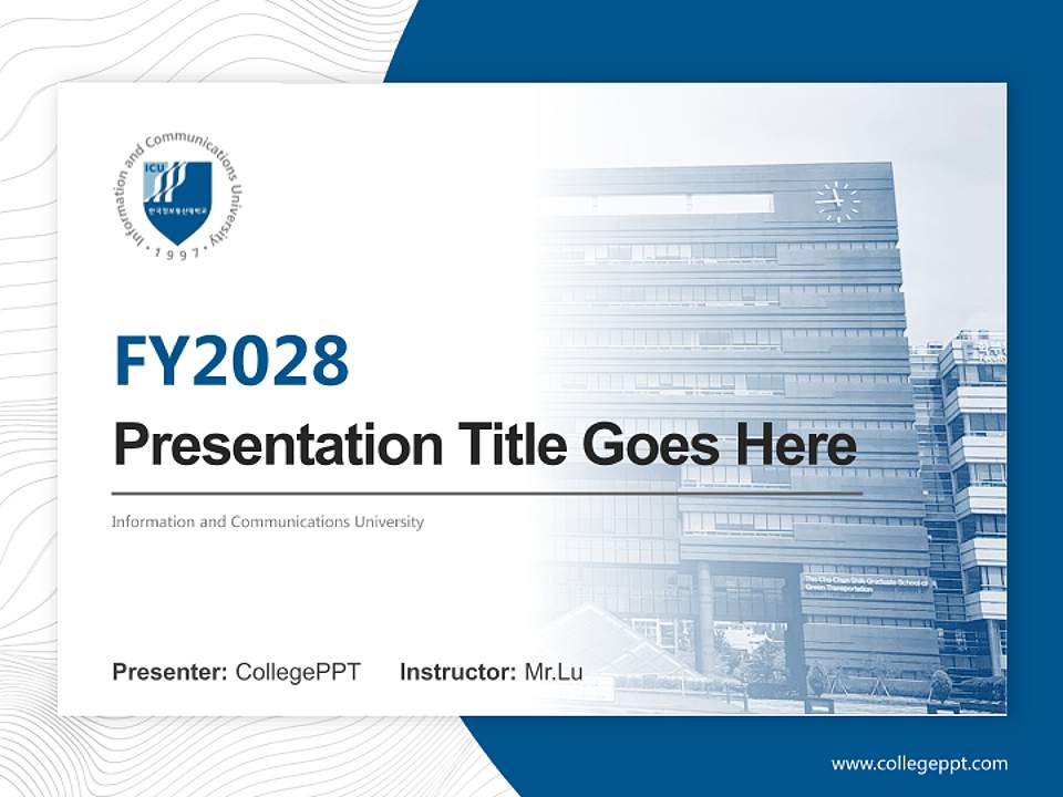 Information and Communications University Academic Presentation/Research Findings Report PPT Template4:3 ratio PPT effect preview image5