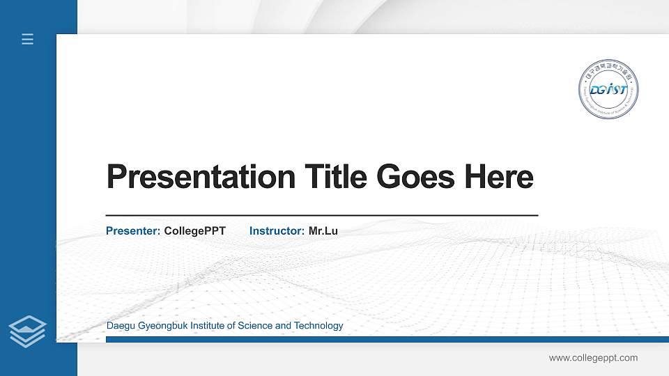Daegu Gyeongbuk Institute of Science and Technology Thesis Proposal/Graduation Defense PPT Template16:9 ratio PPT effect preview image