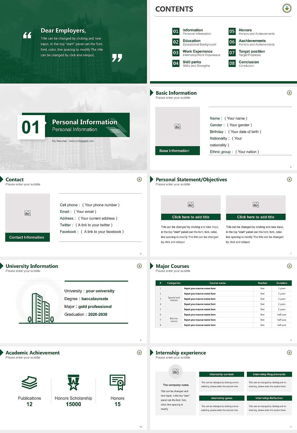 Gwangju University Resume PPT Template16:9 ratio PPT effect preview image2