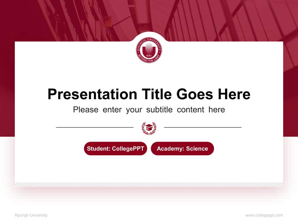 Kyungil University National Scholarship Defense PPT Template4:3 ratio PPT effect preview image4