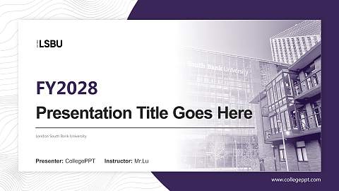 London South Bank University Academic Presentation/Research Findings Report PPT Template
