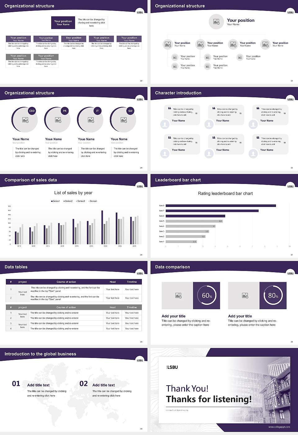 London South Bank University Academic Presentation/Research Findings Report PPT Template16:9 ratio PPT effect preview image4