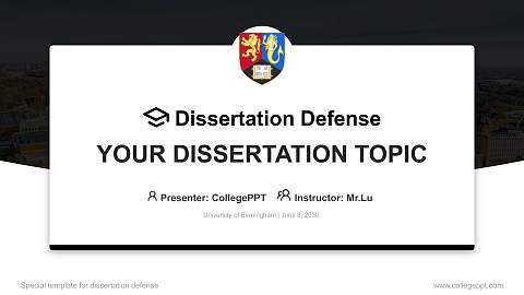 University of Birmingham Graduation Thesis Defense PPT Template