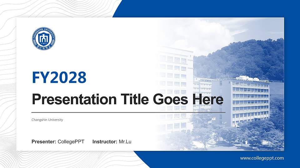 Changshin University Academic Presentation/Research Findings Report PPT Template16:9 ratio PPT effect preview image