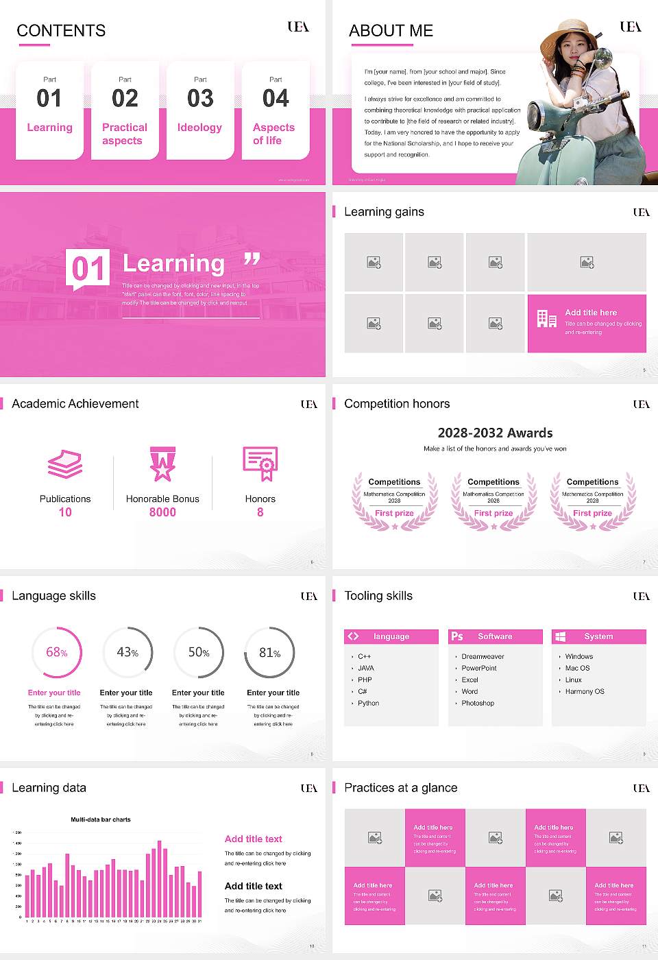University of East Anglia National Scholarship Defense PPT Template16:9 ratio PPT effect preview image2