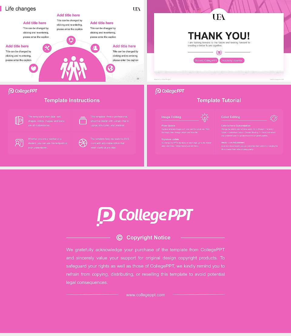 University of East Anglia National Scholarship Defense PPT Template16:9 ratio PPT effect preview image4