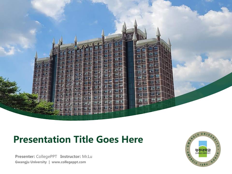 Gwangju University Course/Courseware Creation PPT Template4:3 ratio PPT effect preview image5