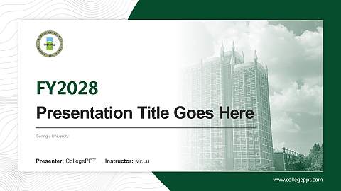 Gwangju University Academic Presentation/Research Findings Report PPT Template