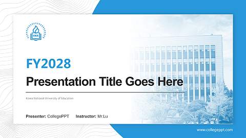 Korea National University of Education Academic Presentation/Research Findings Report PPT Template