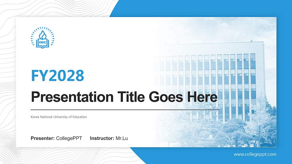 Korea National University of Education Academic Presentation/Research Findings Report PPT Template16:9 ratio PPT effect preview image