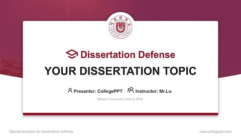 Mokwon University Graduation Thesis Defense PPT Template