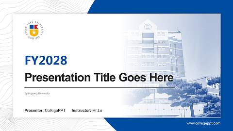 Kyungsung University Academic Presentation/Research Findings Report PPT Template