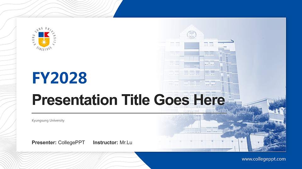 Kyungsung University Academic Presentation/Research Findings Report PPT Template16:9 ratio PPT effect preview image