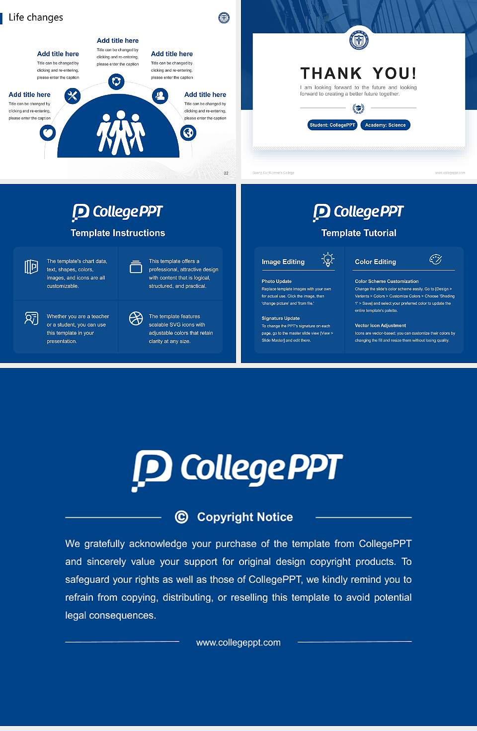 Soong Eui Women’s College National Scholarship Defense PPT Template4:3 ratio PPT effect preview image4