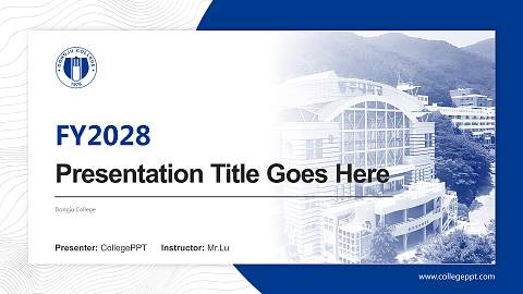 Dongju College Academic Presentation/Research Findings Report PPT Template