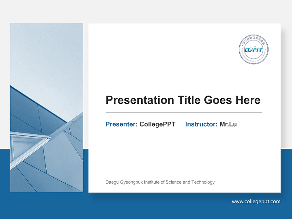 Daegu Gyeongbuk Institute of Science and Technology General Purpose PPT Template_Slide preview image1