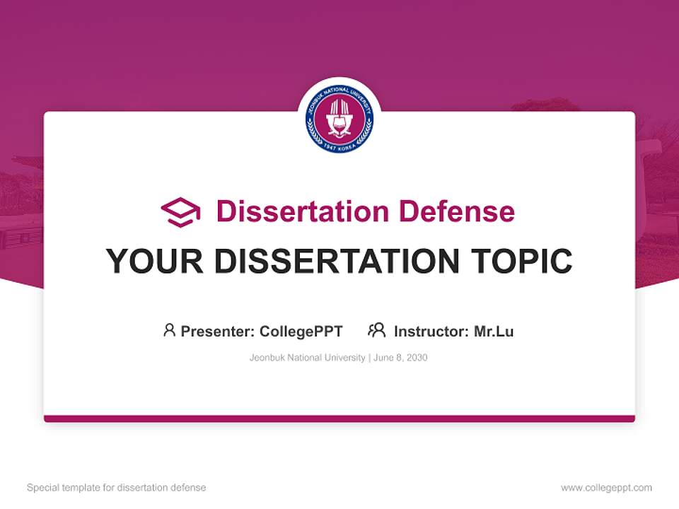 Jeonbuk National University Graduation Thesis Defense PPT Template4:3 ratio PPT effect preview image7