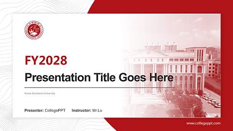 Korea Nazarene University Academic Presentation/Research Findings Report PPT Template