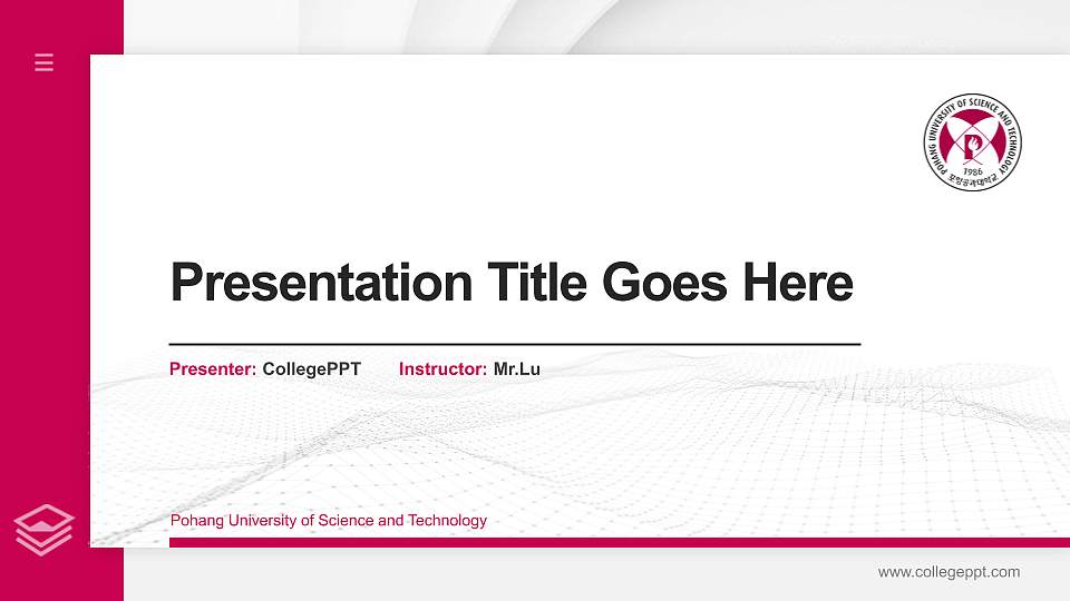Pohang University of Science and Technology Thesis Proposal/Graduation Defense PPT Template16:9 ratio PPT effect preview image