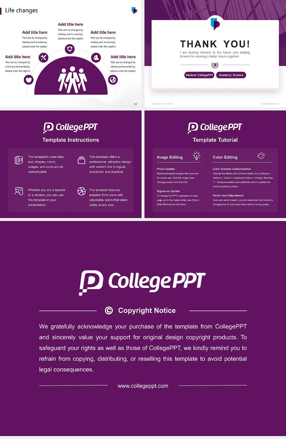 University of Portsmouth National Scholarship Defense PPT Template4:3 ratio PPT effect preview image4