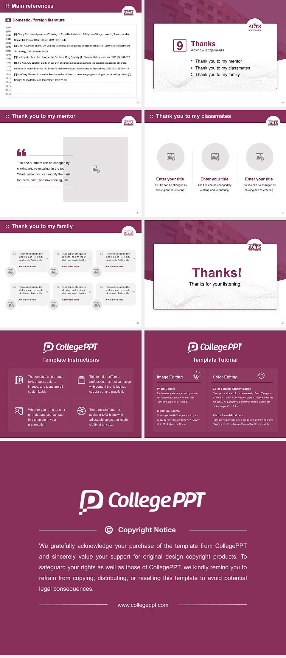 Asia United Theological University Graduation Thesis Defense PPT Template4:3 ratio PPT effect preview image7