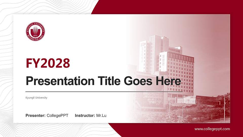 Kyungil University Academic Presentation/Research Findings Report PPT Template16:9 ratio PPT effect preview image