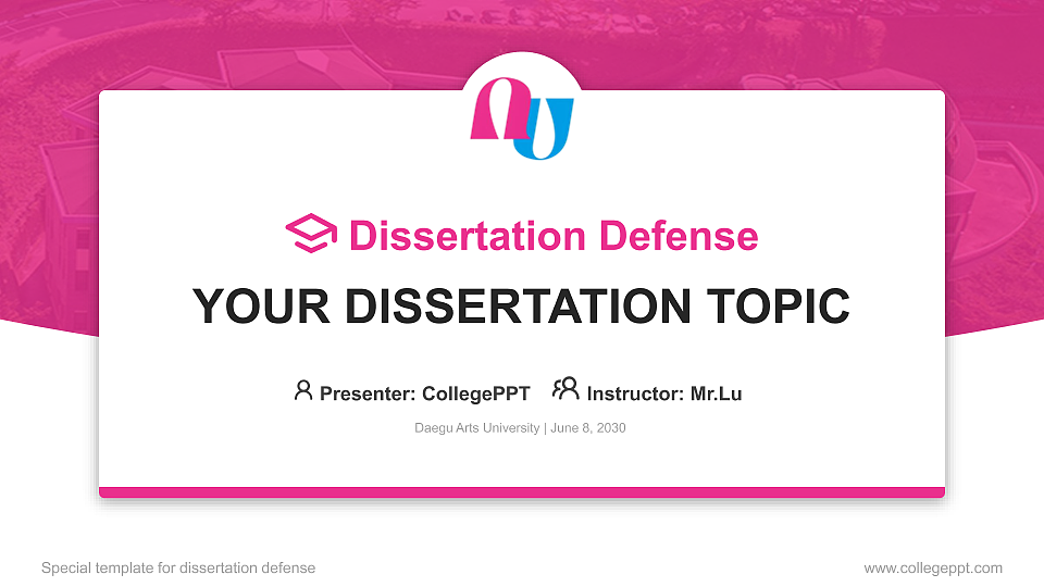 Daegu Arts University Graduation Thesis Defense PPT Template_Slide preview image1