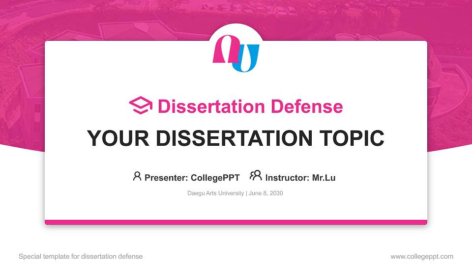 Daegu Arts University Graduation Thesis Defense PPT Template16:9 ratio PPT effect preview image