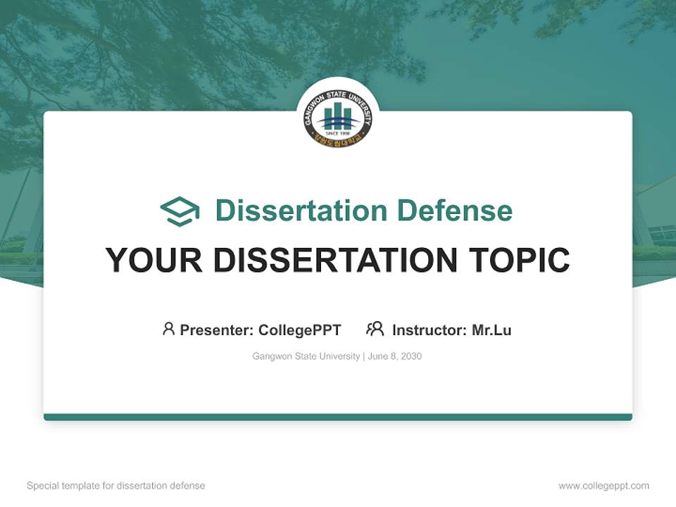 Gangwon State University Graduation Thesis Defense PPT Template4:3 ratio PPT effect preview image7