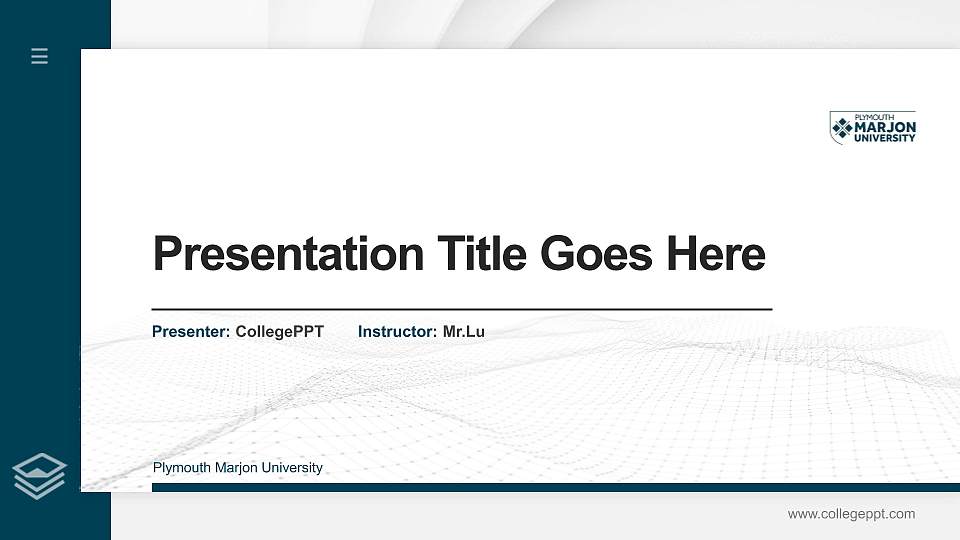 Plymouth Marjon University Thesis Proposal/Graduation Defense PPT Template16:9 ratio PPT effect preview image