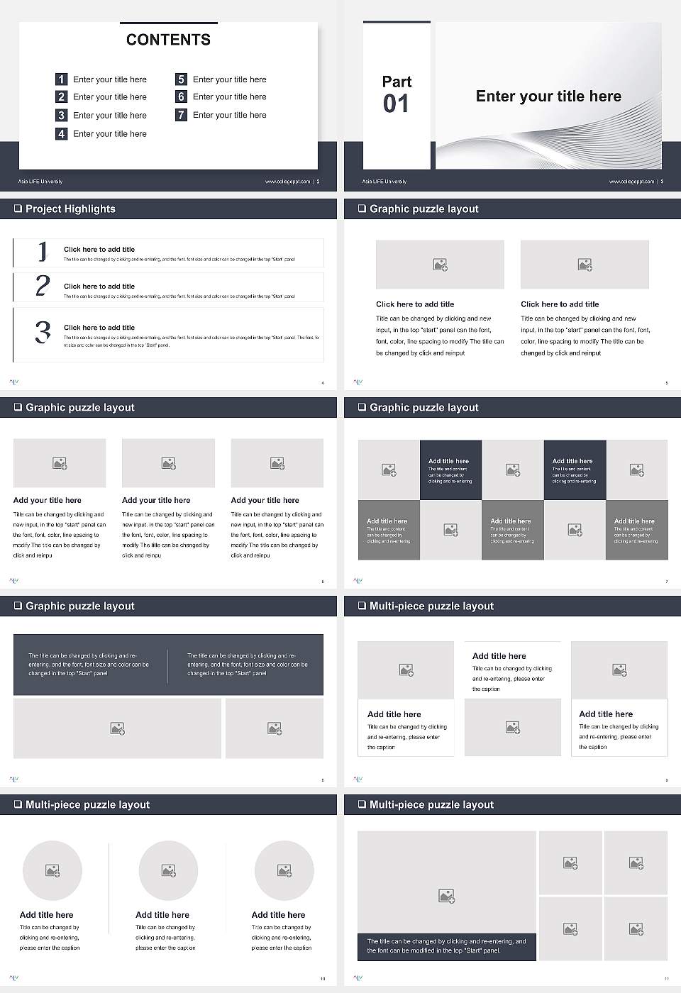 Asia LIFE University General Purpose PPT Template16:9 ratio PPT effect preview image2